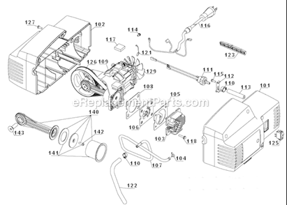 Page B Diagram and Parts List for C2005 Type 5 Porter Cable Compressor